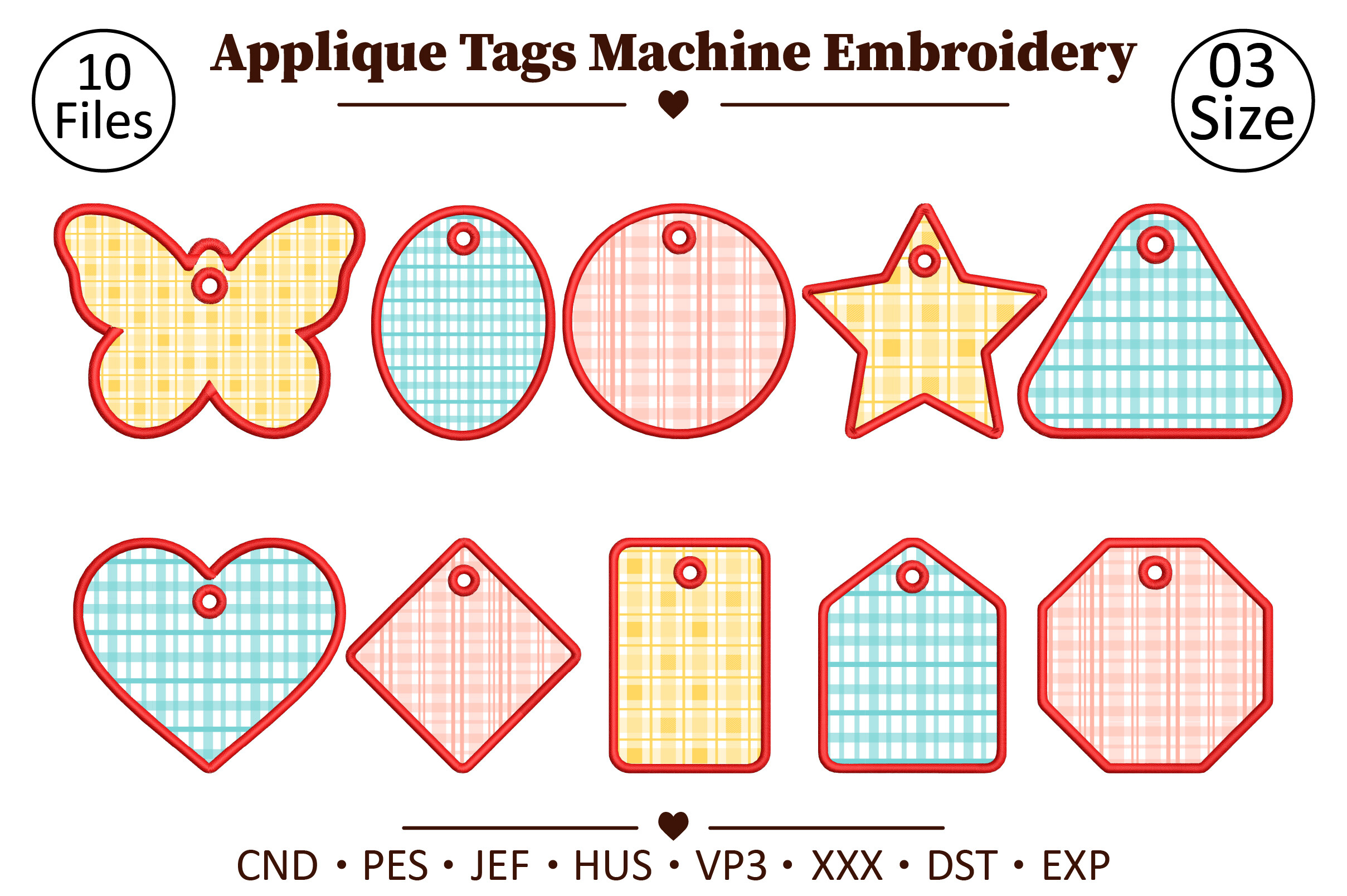 Applique Tags Machine Embroidery · Creative Fabrica