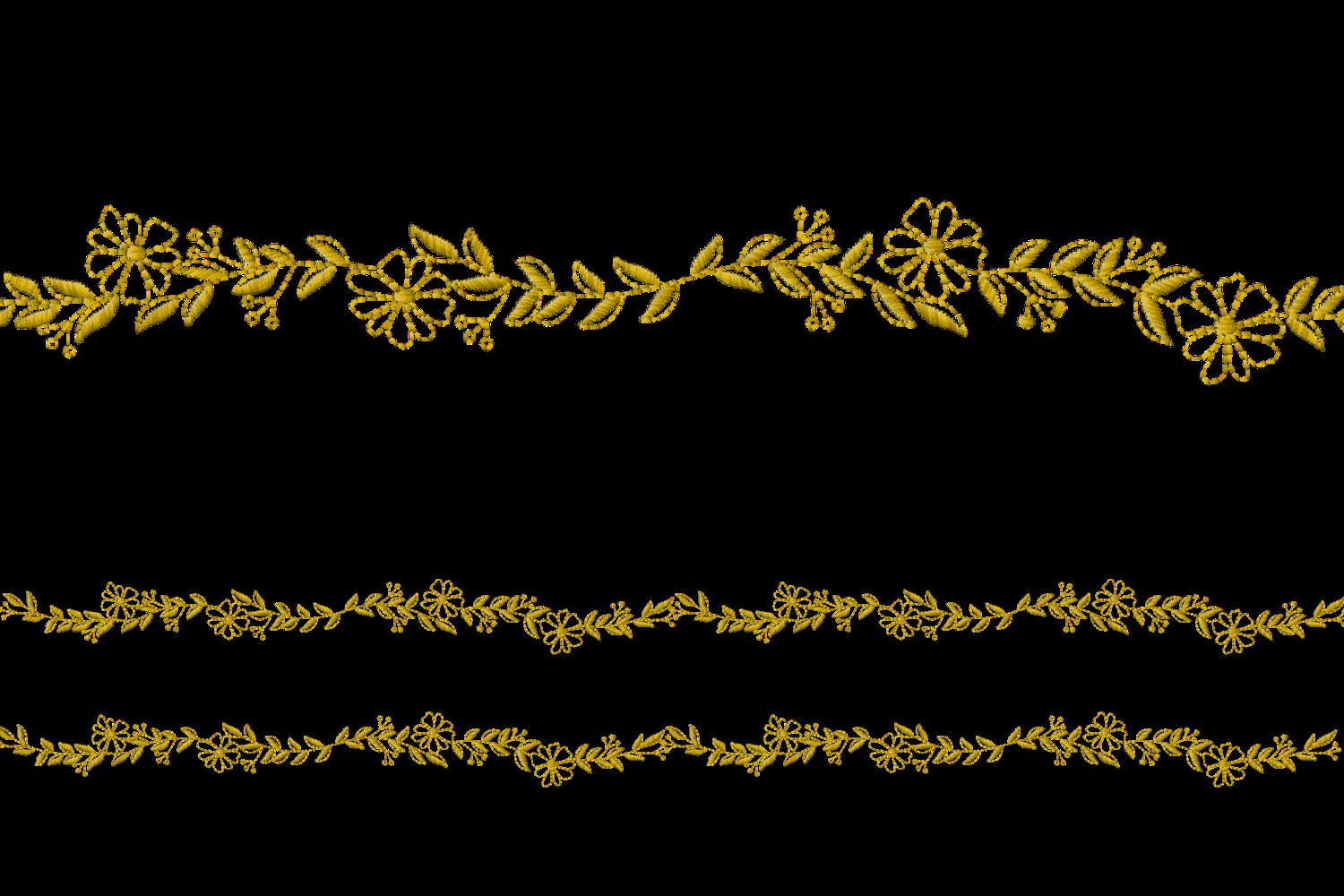 Daisy Garland Border Embroidery Design · Creative Fabrica