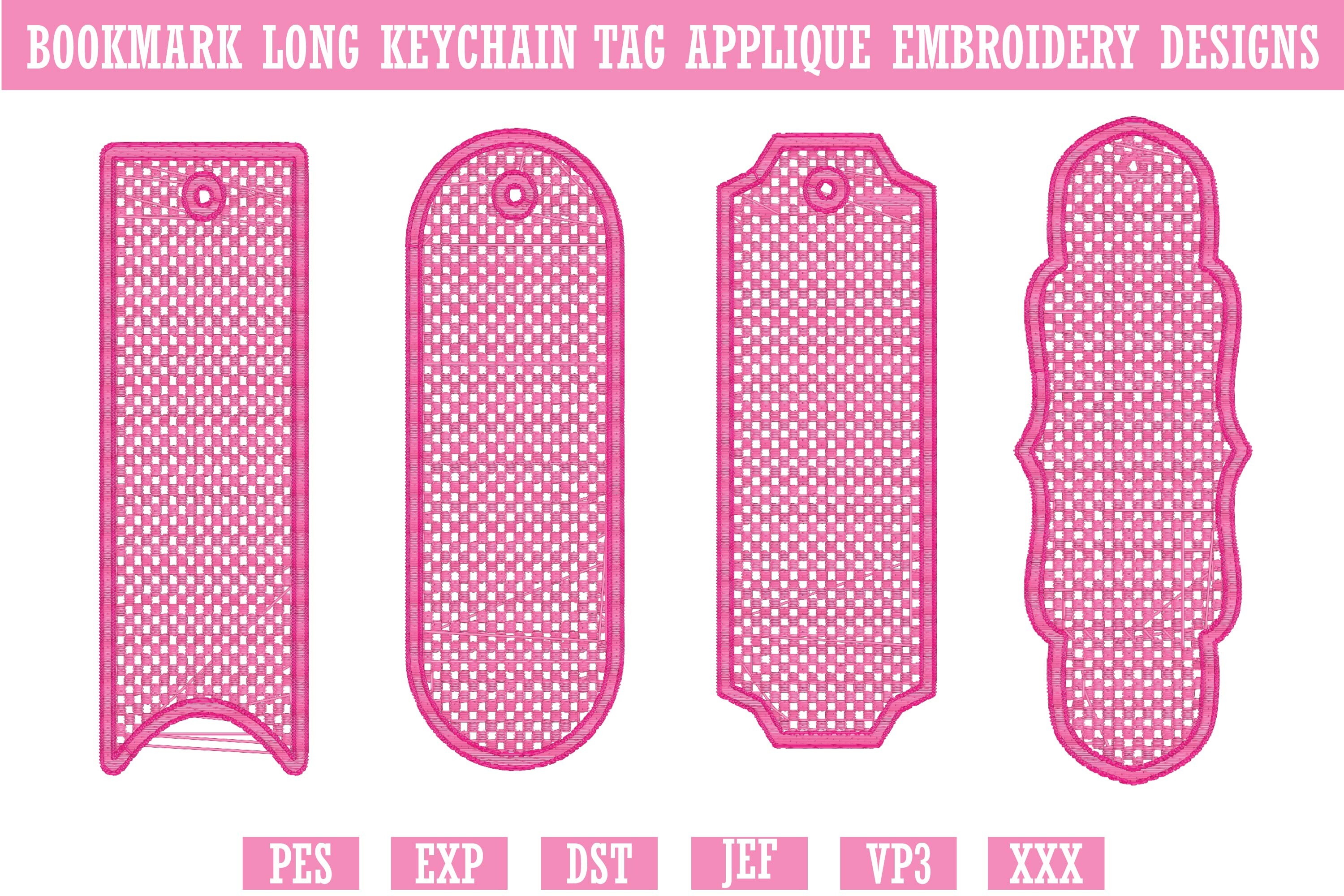 Long Keychain Tag Applique Embroidery · Creative Fabrica