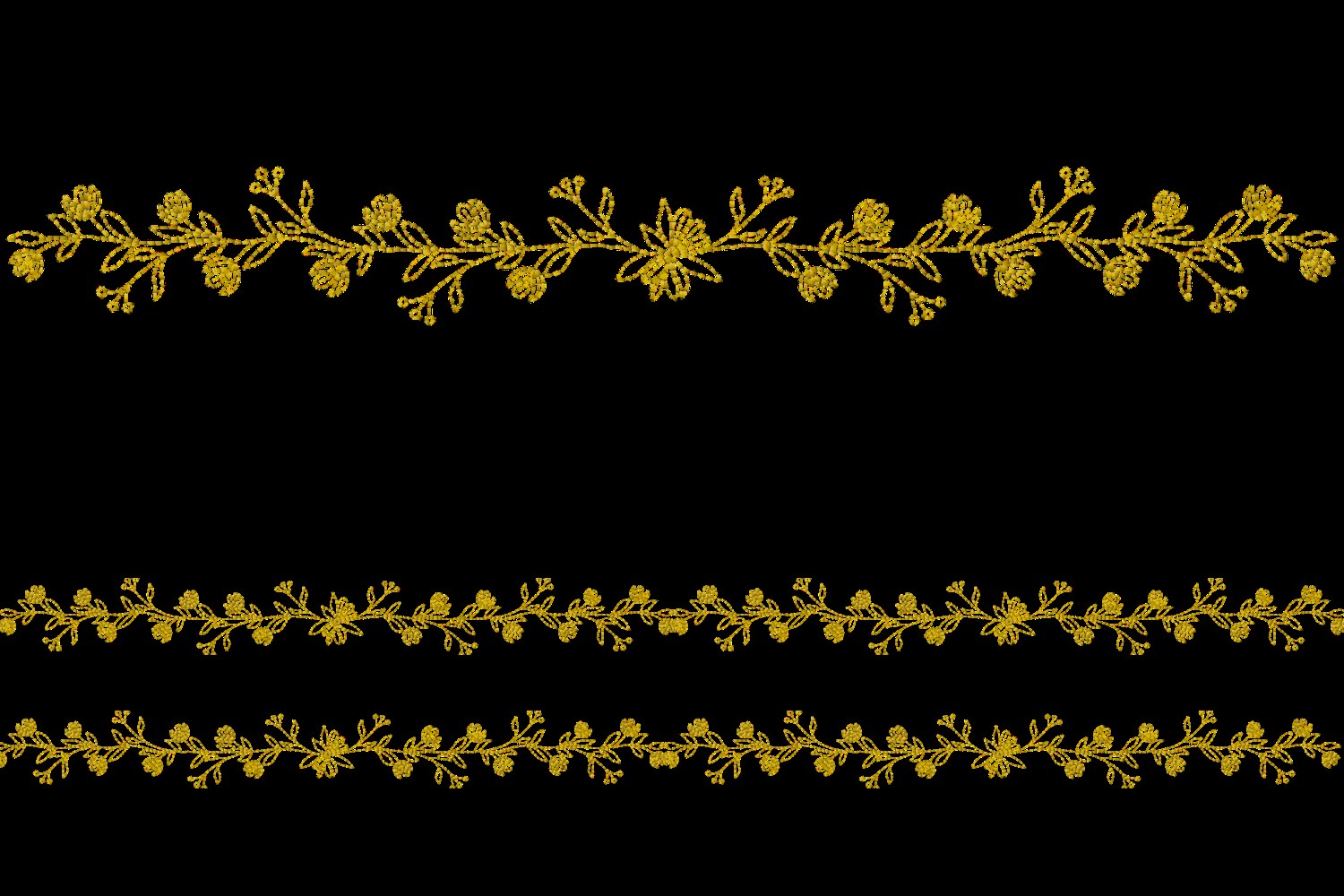 Wildflower Border Embroidery Design · Creative Fabrica